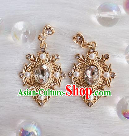 Handmade Crystal Earrings Baroque Retro Accessories Europe Court Eardrop Handmade Crystal Earrings Baroque Retro Accessories Europe Court Eardrop