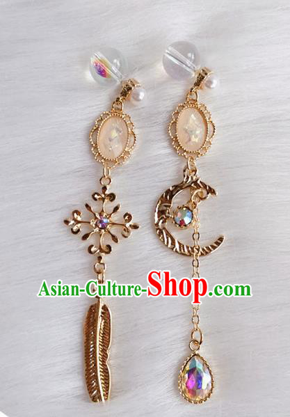 Handmade Moon Earrings Europe Court Eardrop Baroque Retro Accessories Handmade Moon Earrings Europe Court Eardrop Baroque Retro Accessories