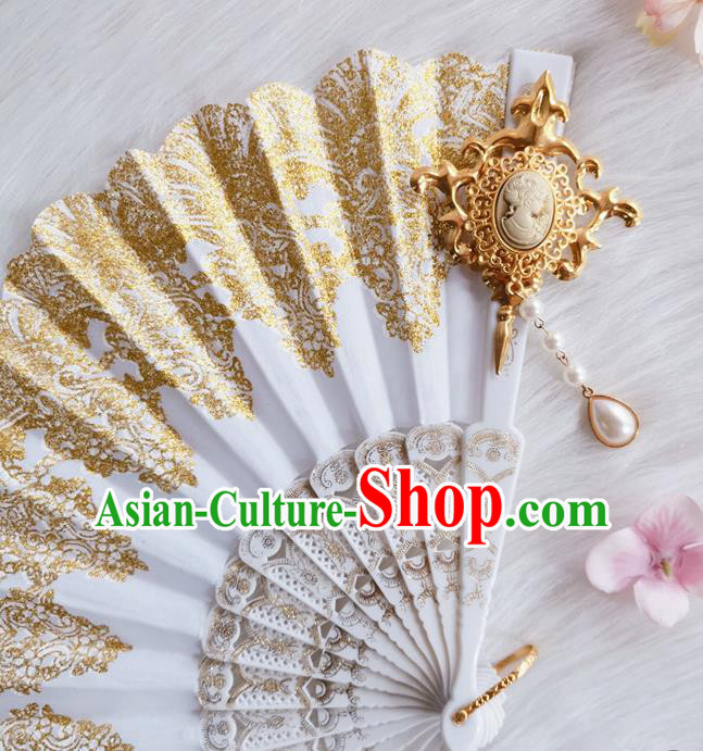 Classical Retro Fan Handmade Dance Folding Fans Europe Court Renaissance Accordion Classical Retro Fan Handmade Dance Folding Fans Europe Court Renaissance Accordion