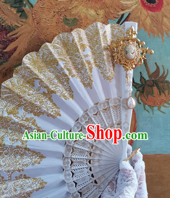 Classical Retro Fan Handmade Dance Folding Fans Europe Court Renaissance Accordion Classical Retro Fan Handmade Dance Folding Fans Europe Court Renaissance Accordion