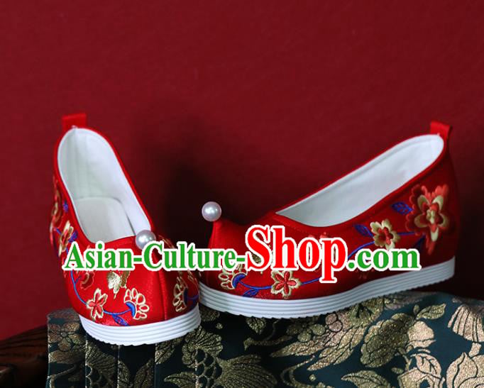 China Red Cloth Hanfu Shoes Embroidered Shoes Tang Dynasty Princess Shoes Handmade Wedding Shoes China Red Cloth Hanfu Shoes Embroidered Shoes Tang Dynasty Princess Shoes Handmade Wedding Shoes