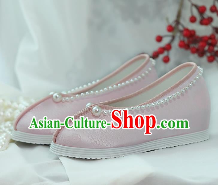 China Hanfu Pearls Shoes Princess Shoes Handmade Shoes Pink Satin Shoes Women Shoes China Hanfu Pearls Shoes Princess Shoes Handmade Shoes Pink Satin Shoes Women Shoes