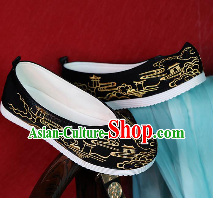 China Handmade Shoes Embroidered Black Shoes Hanfu Bow Shoes Ming Dynasty Princess Shoes China Handmade Shoes Embroidered Black Shoes Hanfu Bow Shoes Ming Dynasty Princess Shoes