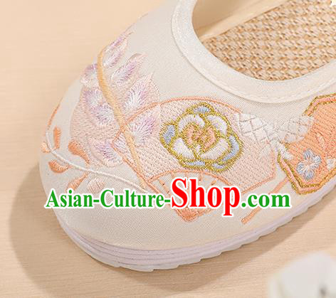 China White Embroidered Shoes Hanfu Shoes Handmade Princess Shoes Traditional Cloth Shoes China White Embroidered Shoes Hanfu Shoes Handmade Princess Shoes Traditional Cloth Shoes