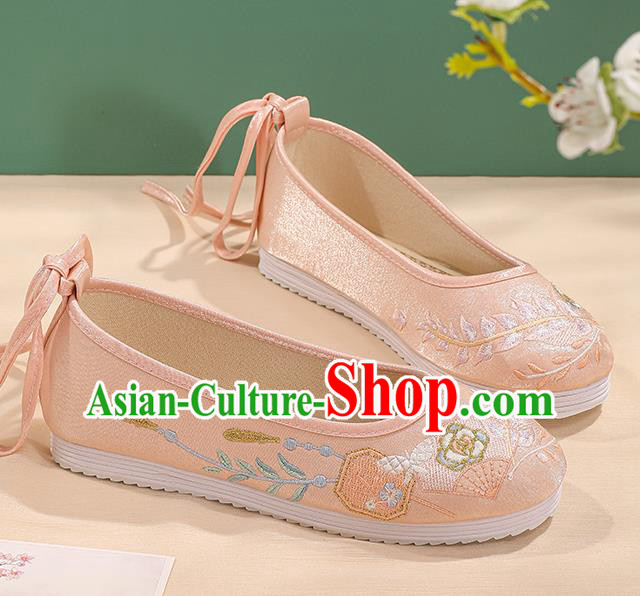 China Hanfu Shoes Traditional Cloth Shoes Pink Embroidered Shoes Handmade Princess Shoes China Hanfu Shoes Traditional Cloth Shoes Pink Embroidered Shoes Handmade Princess Shoes