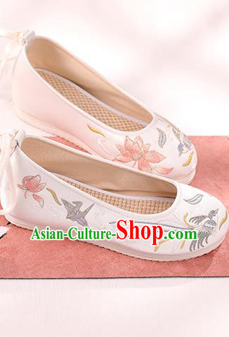 Handmade China Hanfu Shoes Traditional Cloth Shoes Women Shoes Embroidered Paper Crane Shoes Handmade China Hanfu Shoes Traditional Cloth Shoes Women Shoes Embroidered Paper Crane Shoes