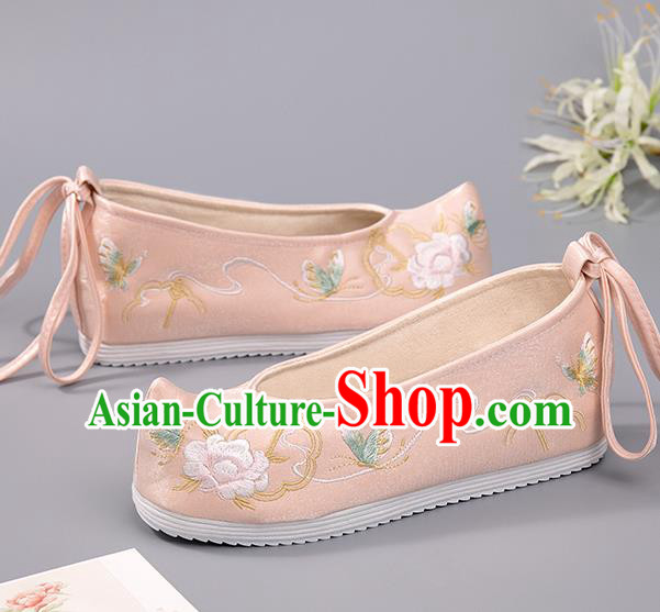 China Hanfu Shoes Pink Embroidered Shoes Handmade Ming Dynasty Princess Shoes Traditional National Shoes China Hanfu Shoes Pink Embroidered Shoes Handmade Ming Dynasty Princess Shoes Traditional National Shoes