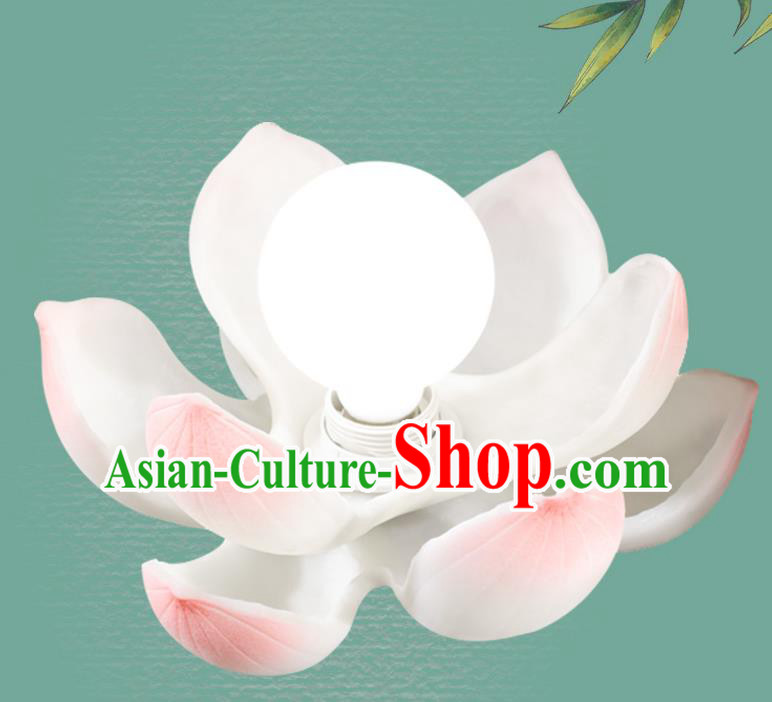 Chinese Handmade Wall Lamp Classical Lanterns Traditional Pink Lotus Lantern Iron Art Bedside Lamp Chinese Handmade Wall Lamp Classical Lanterns Traditional Pink Lotus Lantern Iron Art Bedside Lamp