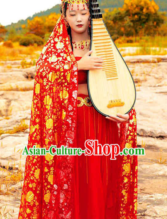 Chinese Cosplay Court Lady Costumes Ancient Princess Classical Dance Red Hanfu Dress and Headwear Chinese Cosplay Court Lady Costumes Ancient Princess Classical Dance Red Hanfu Dress and Headwear