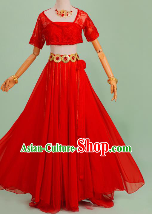 Chinese Cosplay Court Lady Costumes Ancient Princess Classical Dance Red Hanfu Dress and Headwear Chinese Cosplay Court Lady Costumes Ancient Princess Classical Dance Red Hanfu Dress and Headwear