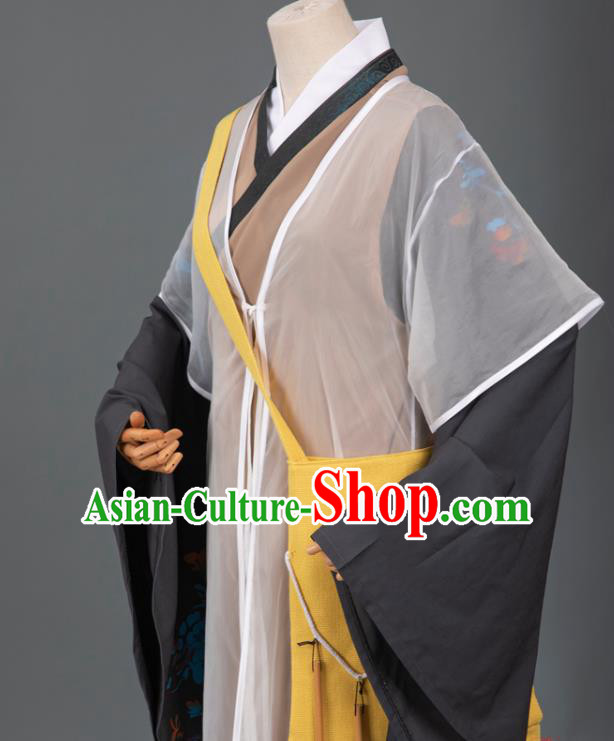 Cosplay Chinese Yuan Dynasty Scholar Costumes Ancient Litterateur Tang Xianzu Clothing