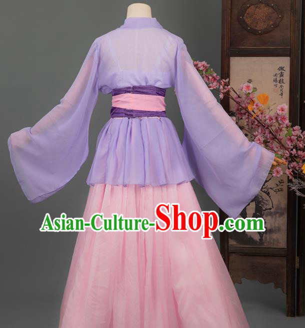 Chinese Cosplay Taoist Nun Costumes Ancient Swordswoman Jiang Yanli Hanfu Apparels Chinese Cosplay Taoist Nun Costumes Ancient Swordswoman Jiang Yanli Hanfu Apparels