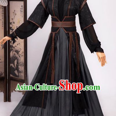 Cosplay Chinese Chivalrous Expert Costumes Ancient Swordsman Gu Changgeng Black Nocturnal Clothing