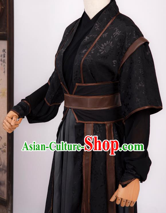 Cosplay Chinese Chivalrous Expert Costumes Ancient Swordsman Gu Changgeng Black Nocturnal Clothing
