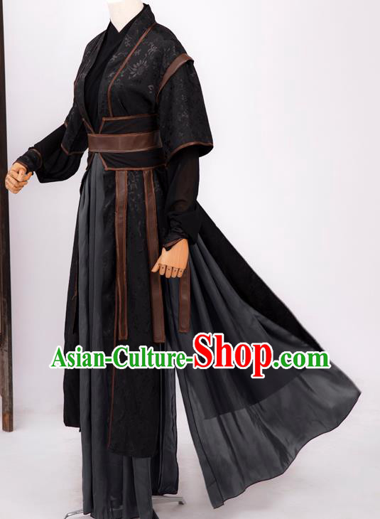 Cosplay Chinese Chivalrous Expert Costumes Ancient Swordsman Gu Changgeng Black Nocturnal Clothing