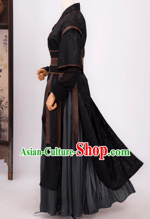 Cosplay Chinese Chivalrous Expert Costumes Ancient Swordsman Gu Changgeng Black Nocturnal Clothing