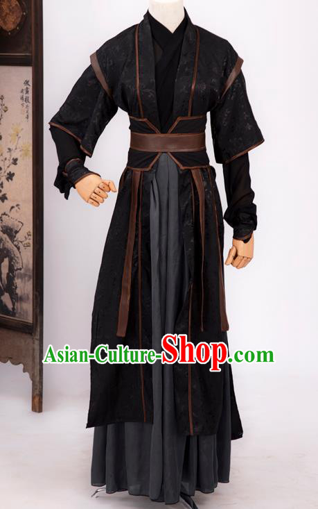 Cosplay Chinese Chivalrous Expert Costumes Ancient Swordsman Gu Changgeng Black Nocturnal Clothing