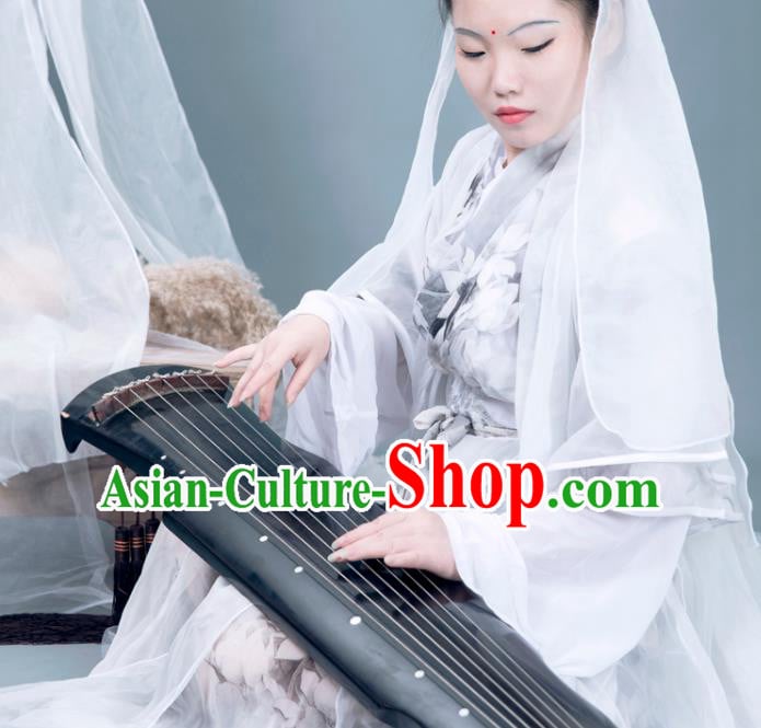 Cosplay Chinese Chivalrous Man Costumes Ancient Swordsman Chu Wangning White Chiffon Clothing Cosplay Chinese Chivalrous Man Costumes Ancient Swordsman Chu Wangning White Chiffon Clothing