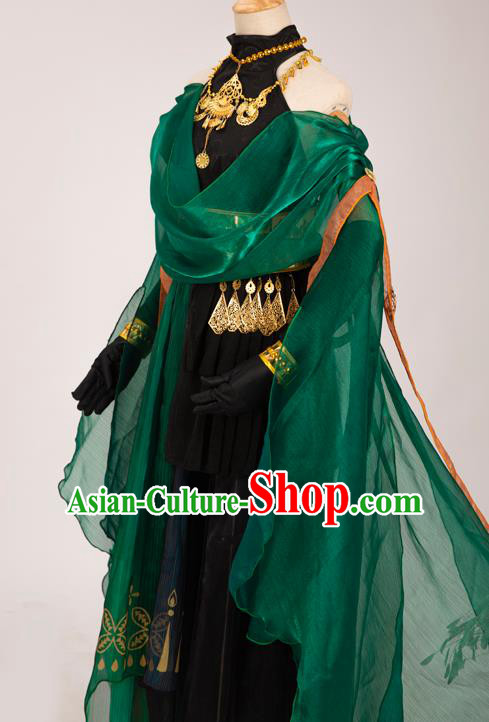 Chinese Cosplay Female Assassin Costumes Ancient Swordswoman Black Hanfu Dress Chinese Cosplay Female Assassin Costumes Ancient Swordswoman Black Hanfu Dress