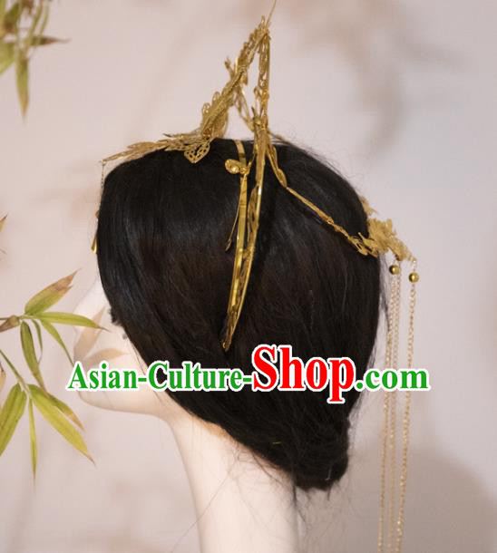 China Cosplay Queen Golden Royal Crown Ancient Empress Hair Accessories China Cosplay Queen Golden Royal Crown Ancient Empress Hair Accessories