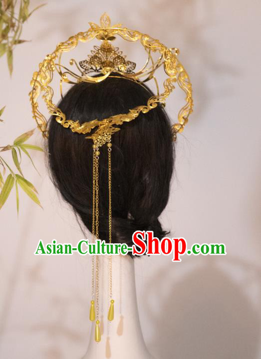 China Cosplay Queen Golden Royal Crown Ancient Empress Hair Accessories China Cosplay Queen Golden Royal Crown Ancient Empress Hair Accessories