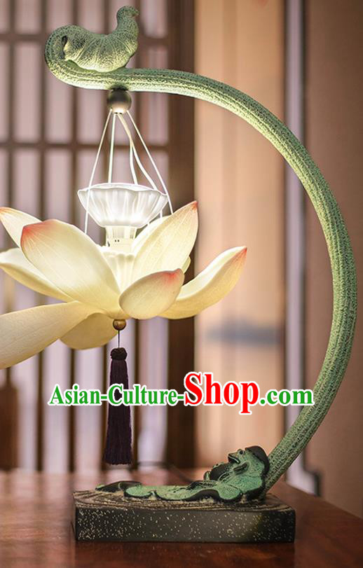 China Handmade Resin Lotus Table Lamp Desk Lantern Traditional Home Decorations China Handmade Resin Lotus Table Lamp Desk Lantern Traditional Home Decorations