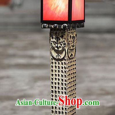 China Limestone Floor Lamp Traditional Courtyard Decorations Handmade Outdoor Lantern