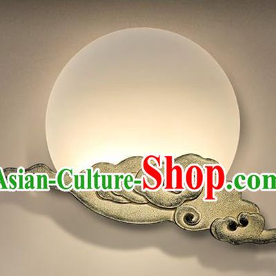 China Handmade Carving Stone Cloud Wall Lantern Traditional Home Decoration Light Corridor Lamp
