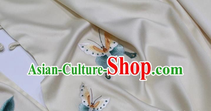 China Traditional Beige Silk Scarf Embroidered Tippet Embroidery Magnolia Craft Cappa China Traditional Beige Silk Scarf Embroidered Tippet Embroidery Magnolia Craft Cappa