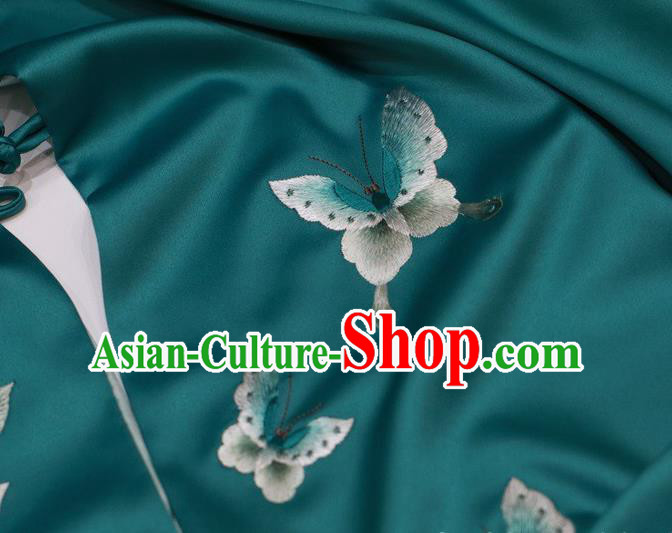 China Traditional Embroidered Tippet Embroidery Magnolia Craft Cappa Deep Green Silk Scarf China Traditional Embroidered Tippet Embroidery Magnolia Craft Cappa Deep Green Silk Scarf