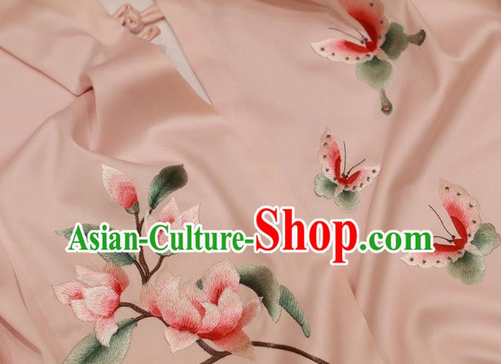 China Mother Cappa Pink Silk Scarf Traditional Embroidered Tippet Embroidery Magnolia Craft China Mother Cappa Pink Silk Scarf Traditional Embroidered Tippet Embroidery Magnolia Craft