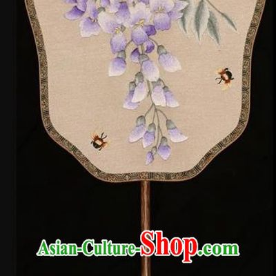 Chinese Bride Double Sides Fan Silk Fan Embroidered Fans Suzhou Embroidery Palace Fan Traditional Wedding Fan