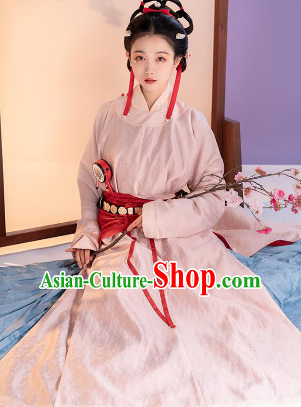 China Song Dynasty Civilian Woman Costumes Traditional Ancient Country Lady Hanfu Dress Complete Set