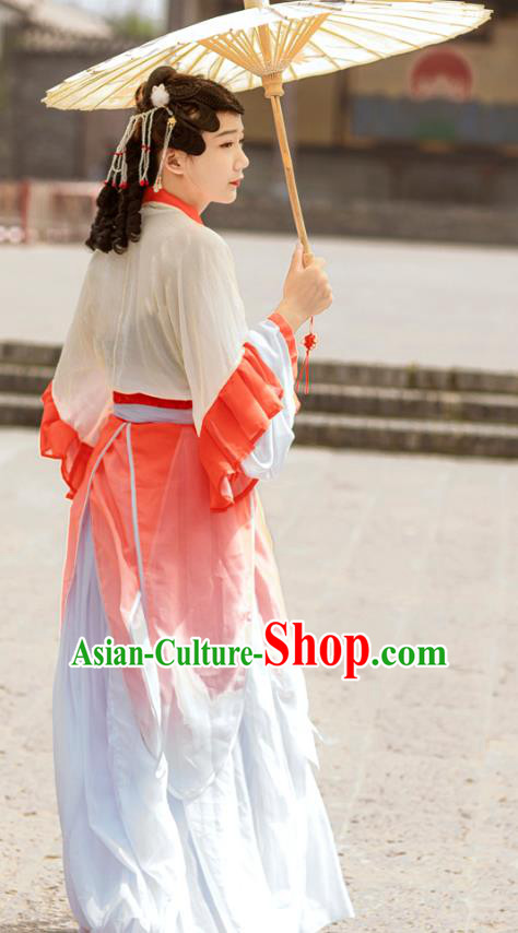 Chinese Jin Dynasty Young Lady Costumes Ancient Village Girl Hanfu Dress Apparels Chinese Jin Dynasty Young Lady Costumes Ancient Village Girl Hanfu Dress Apparels