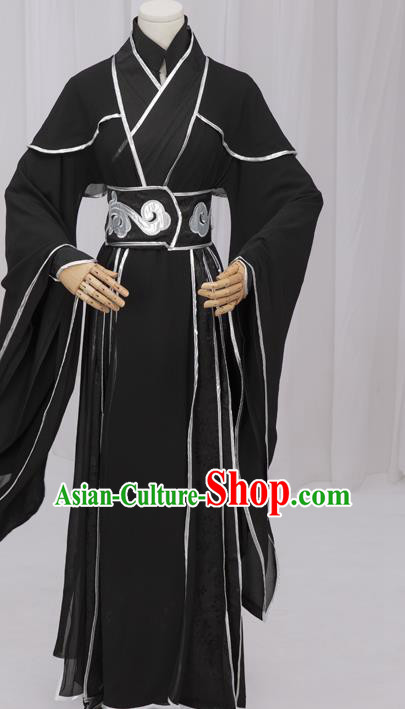 Chinese Tang Dynasty Imperial Bodyguard Black Costumes Ancient Cosplay Chivalrous Expert Clothing