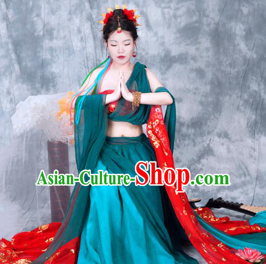 Chinese Tang Dynasty Palace Lady Costumes Ancient Flying Apsaras Hanfu Dress Classical Dance Apparels Chinese Tang Dynasty Palace Lady Costumes Ancient Flying Apsaras Hanfu Dress Classical Dance Apparels