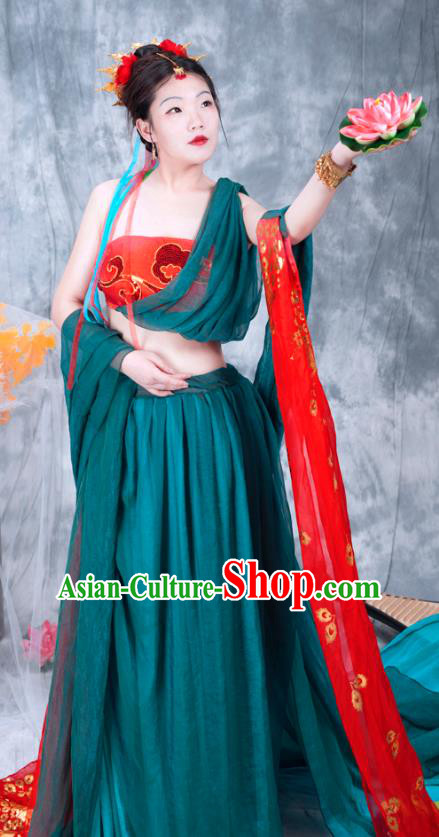 Chinese Tang Dynasty Palace Lady Costumes Ancient Flying Apsaras Hanfu Dress Classical Dance Apparels Chinese Tang Dynasty Palace Lady Costumes Ancient Flying Apsaras Hanfu Dress Classical Dance Apparels