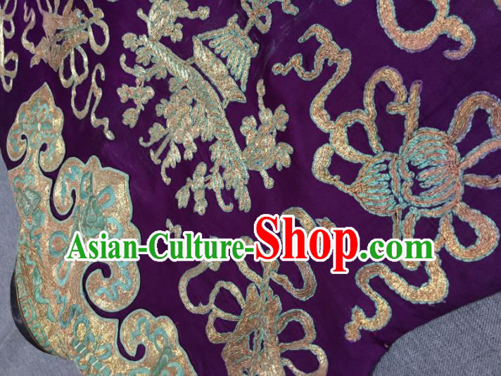 Chinese Court Embroidered Apparels Upper Outer Garment National Costume Tang Suit Purple Silk Jacket Chinese Court Embroidered Apparels Upper Outer Garment National Costume Tang Suit Purple Silk Jacket
