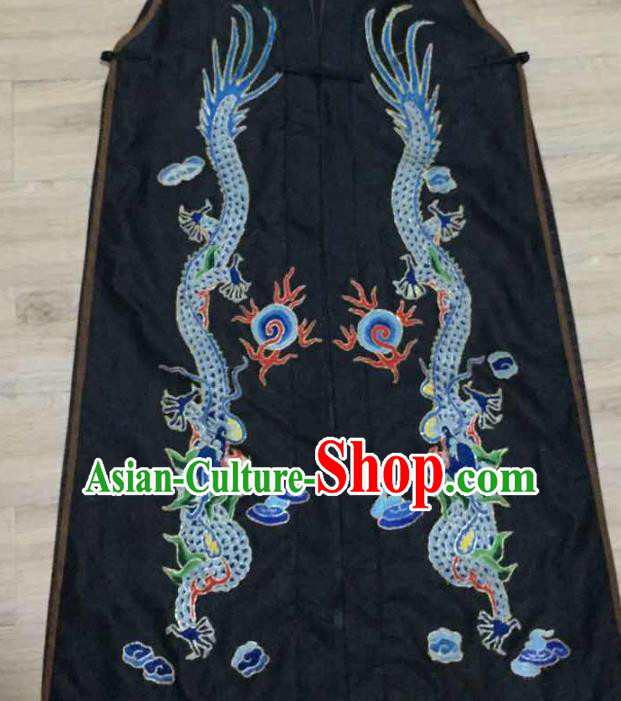 China Women Waistcoat Costumes Embroidery Dragon Black Silk Vest National Clothing China Women Waistcoat Costumes Embroidery Dragon Black Silk Vest National Clothing