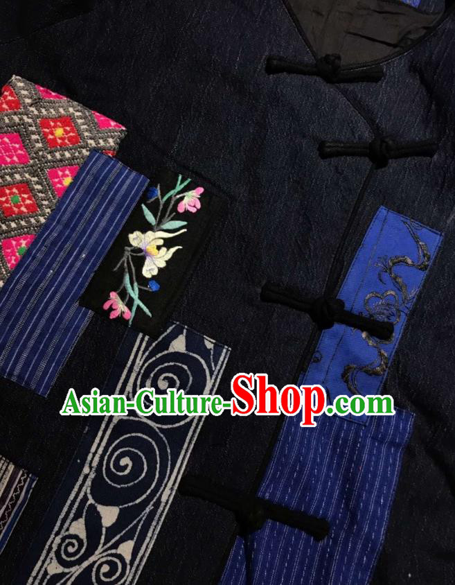 Chinese Embroidered Navy Jacket Tang Suit Outer Garment National Costume Apparels Outwear Chinese Embroidered Navy Jacket Tang Suit Outer Garment National Costume Apparels Outwear