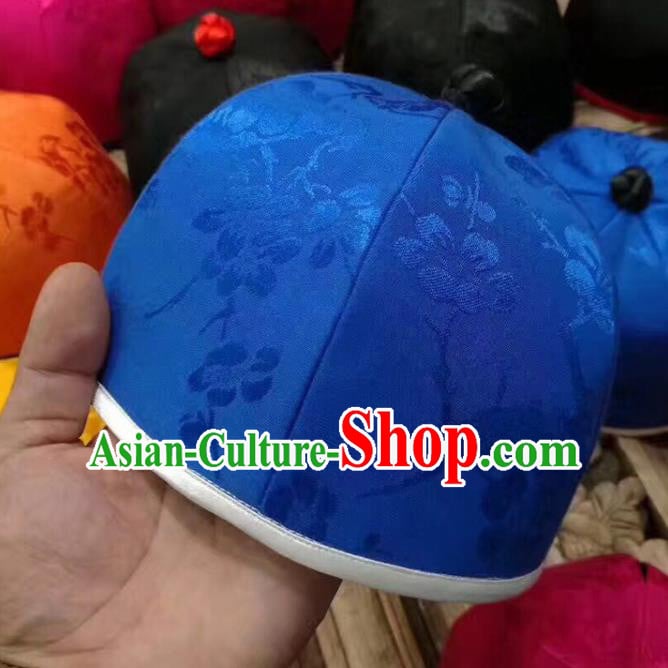 China National Ethnic Blue Brocade Hat Women Ancient Landlord Blue Headwear China National Ethnic Blue Brocade Hat Women Ancient Landlord Blue Headwear