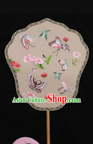 Chinese Suzhou Embroidery Fans Double Side Embroidered Silk Fan Traditional Butterfly Pattern Palace Fan Chinese Suzhou Embroidery Fans Double Side Embroidered Silk Fan Traditional Butterfly Pattern Palace Fan