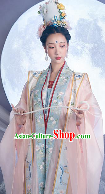China Traditional Embroidered Hanfu Clothing Ancient Song Dynasty Imperial Empress Historical Costumes for Women
