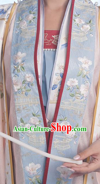 China Traditional Embroidered Hanfu Clothing Ancient Song Dynasty Imperial Empress Historical Costumes for Women