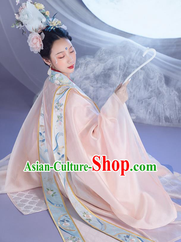 China Traditional Embroidered Hanfu Clothing Ancient Song Dynasty Imperial Empress Historical Costumes for Women