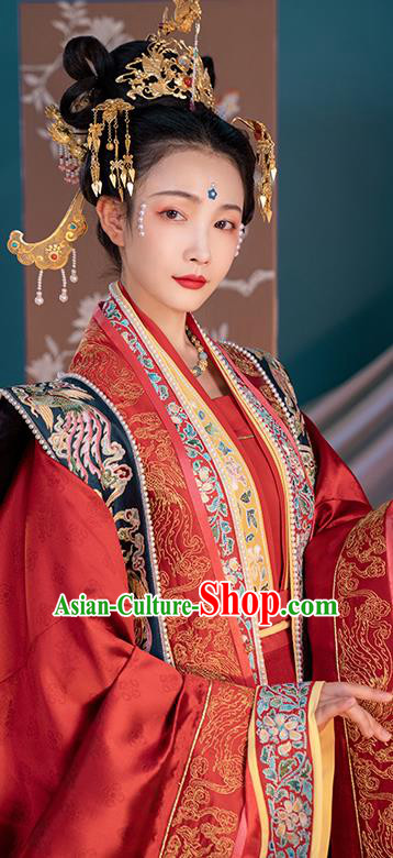 Ancient Song Dynasty Wedding Hanfu Clothing China Court Empress Embroidered Costumes Full Set Ancient Song Dynasty Wedding Hanfu Clothing China Court Empress Embroidered Costumes Full Set