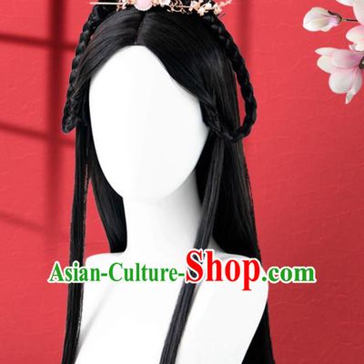 Chinese Jin Dynasty Princess Wigs Quality Wigs China Best Chignon Wig Ancient Goddess Wig Sheath and Hair Crown