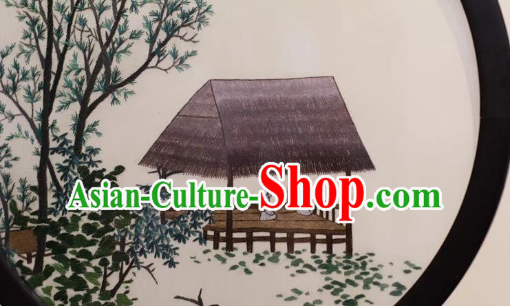 China Traditional Handmade Table Ornament Suzhou Embroidered Village Scene Desk Screen Embroidery Rosewood Craft China Traditional Handmade Table Ornament Suzhou Embroidered Village Scene Desk Screen Embroidery Rosewood Craft