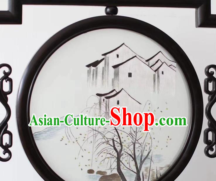 China Traditional Handmade Suzhou Embroidered Desk Screen Embroidery Ornaments Craft China Traditional Handmade Suzhou Embroidered Desk Screen Embroidery Ornaments Craft