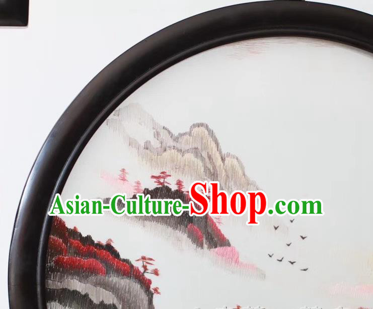 China Traditional Embroidery Ornaments Craft Handmade Suzhou Embroidered Byobu Screen Landscape Painting Desk Screen China Traditional Embroidery Ornaments Craft Handmade Suzhou Embroidered Byobu Screen Landscape Painting Desk Screen